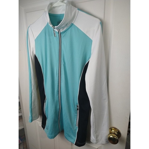 $ Style Co Sport Women's Lightweight Colorblock Full Zip Pocket Jacket. Size M - Picture 2 of 11